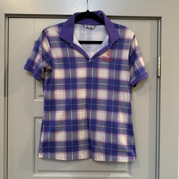 St. Andrews Links Tops - ST. ANDREWS LINKS TARTAN COLLECTION | Purple Tartan Golf Polo Size Medium